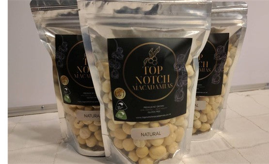 NZ Macadamia Nuts Natural 400 gm x 3 multi pack : Top Notch brand