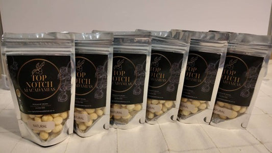 NZ Macadamia Nuts Natural 125 gm x 6 multi pack : Top Notch brand