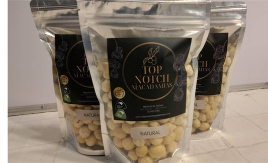NZ Macadamia Nuts Natural 400 gm x 3 multi pack : Top Notch brand