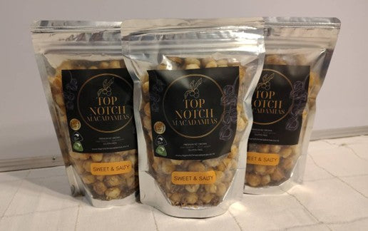NZ Macadamia Nuts Sweet & Salty 400 gm x 3 multi pack : Top Notch brand